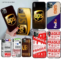 express tnt ups fragile caution shipping label phone case for iphone 13 12 11 pro max mini xs max 8 7 plus x se 2020 xr cover