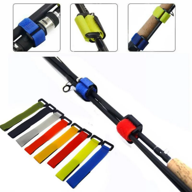 

10Pcs Fishing Rod Non-slip Firm Cable Tie Reverse Buckle Cable Tie Fishing Tackle Rod Holder Accessories Colorful