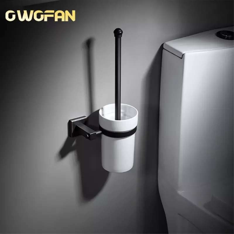 

Toilet Brush Holders Brass WC Toilet Brush Wall Mount Toilet Brushes Holder Set Ceramic Bathroom Accessories Toilet Clean