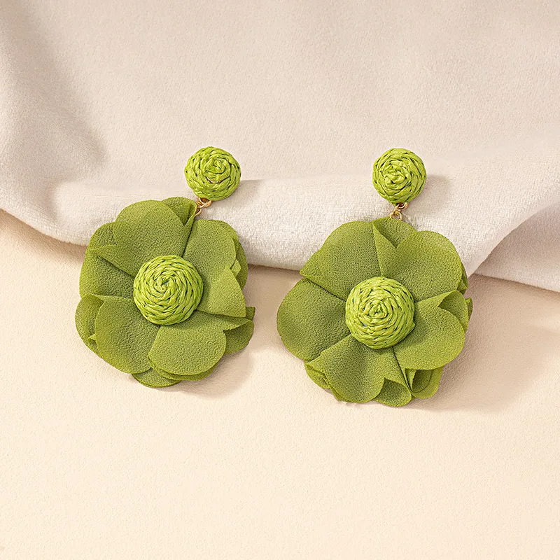 Винтажные серьги в виде цветов из ткани для женщин женские элегантные