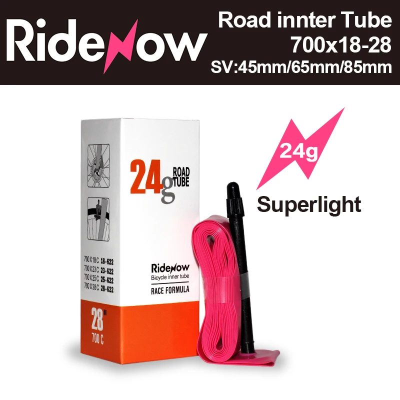 

RideNow Ultralight Bicycle Bike Inner Tube Road MTB Bicycle TPU Tire Length French Valve 700C 18 25 28 Super Light Inner Tube