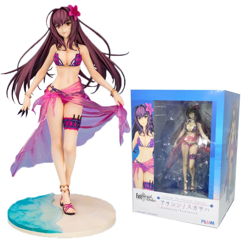 

25cm Fate/Grand Order Sexy Anime Figure Assassin/Scathach Action Figure Scathach Swimsuit Ver. Figurine Adult Doll Model Toys