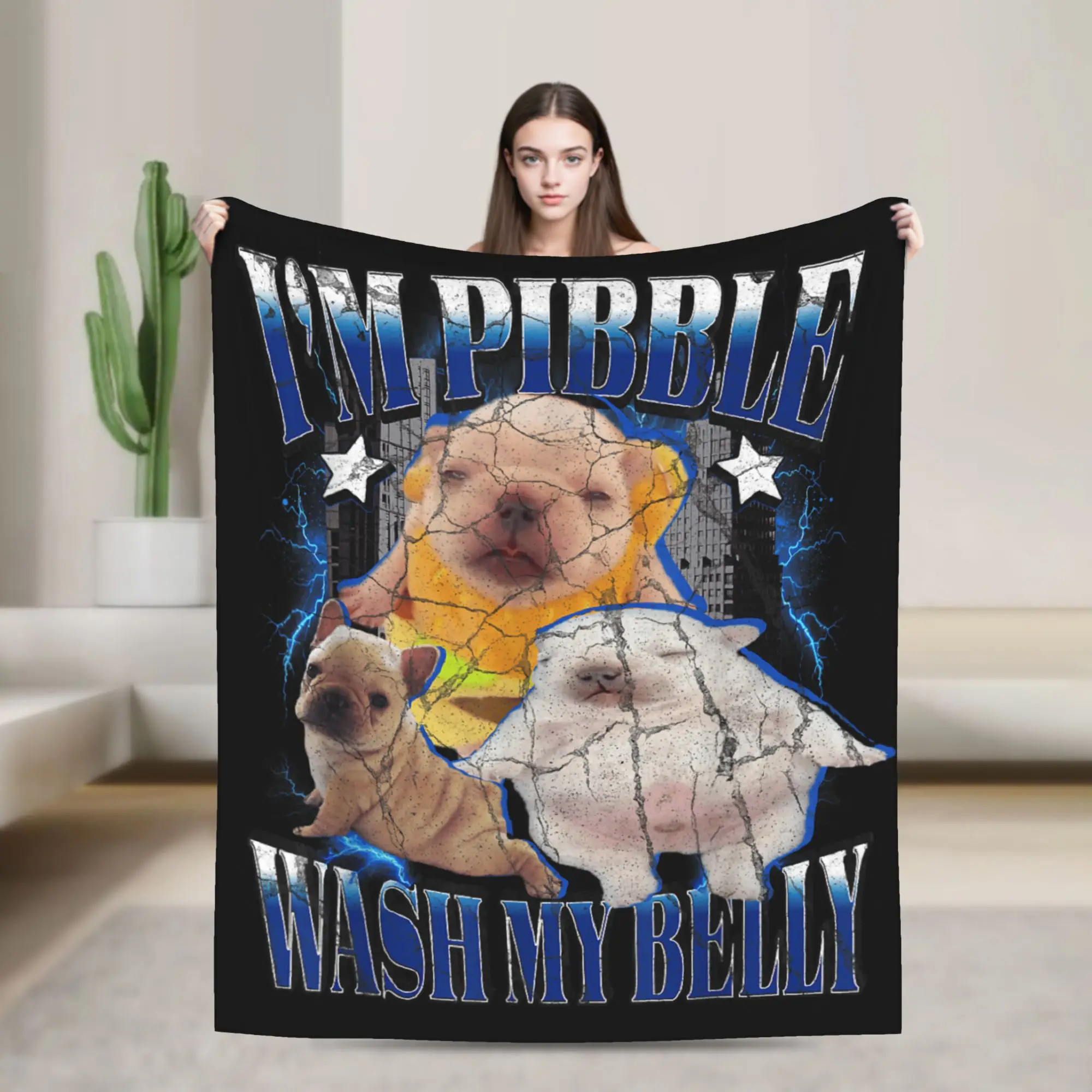 

Плюшевое одеяло "I Am Pibble Wash My Belly Pibble Meme"