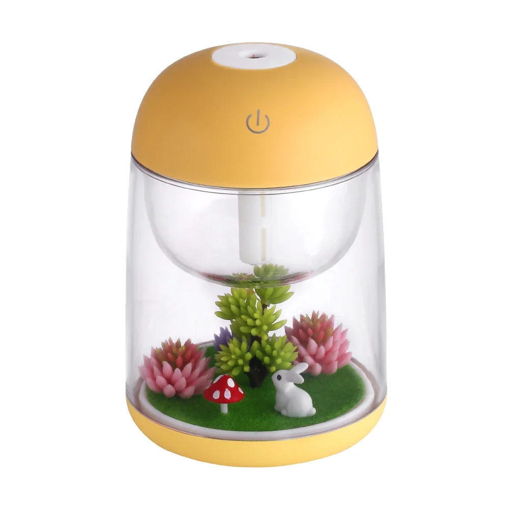 

Air Humidifier Spray Air Purifier Diffuser with LED Lights for Home Mini Portable Mist Humidifier Transparent Micro-landscape