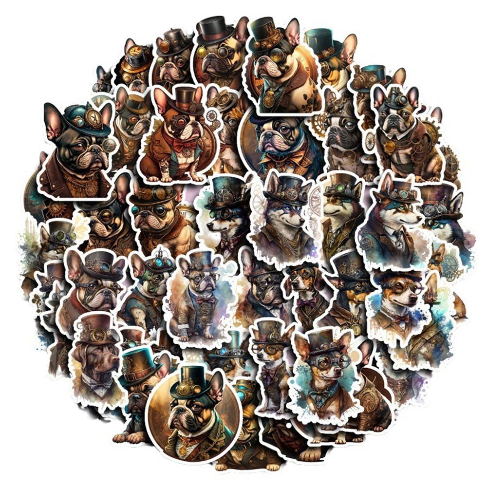 

10/30/50pcs Vintage Steampunk Dog Graffiti Stickers Decals Motorcycle Laptop Luggage Phone Car Bike Cool Waterproof Sticker Toys