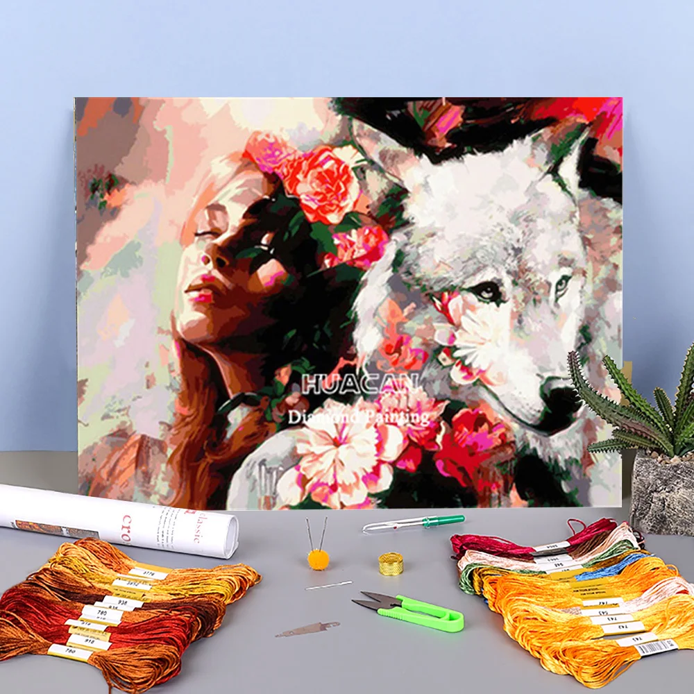 

Beauty Wolf Animal Printed Canvas 11CT Cross-Stitch Embroidery Patterns DMC Threads Handicraft Handiwork Knitting Different