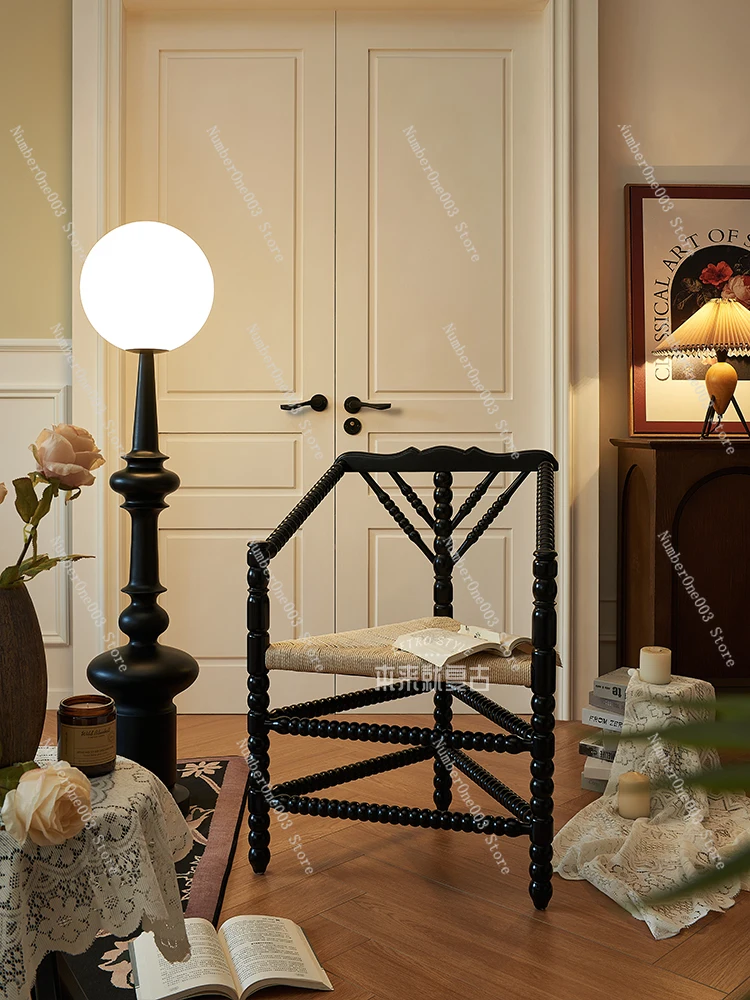 Французский Ретро-стул из массива дерева дизайнерский винтажный стул для отдыха