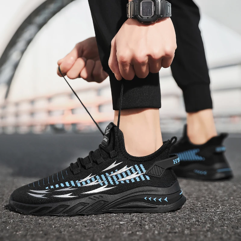 Running Shoes Men Fashion Outdoor Light Breathable Sneakers Man Lace-Up Sports Walking Jogging Shoes Man Comfortable