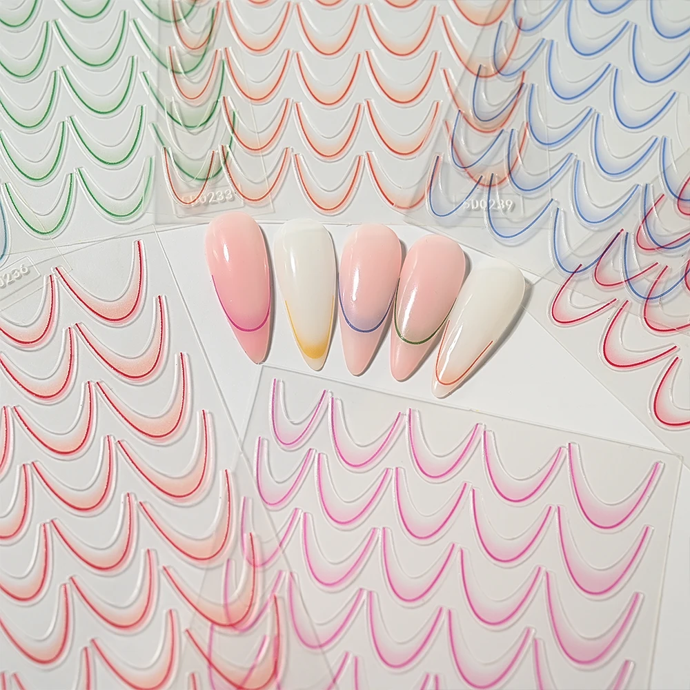 Наклейки для ногтей 5D градиентные 12 цветов