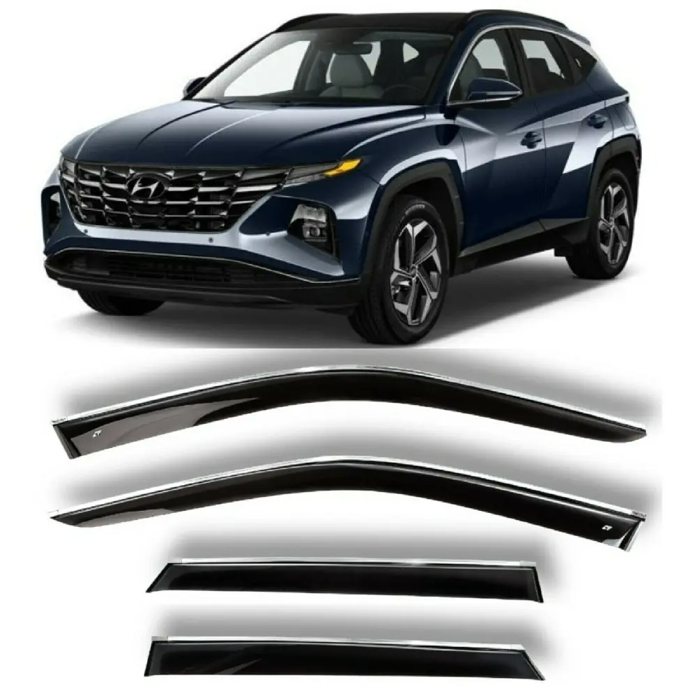 Дефлекторы окон хром полоска молдинг Cobra Tuning H27621CR на авто Hyundai Tucson 2020- н.в.
