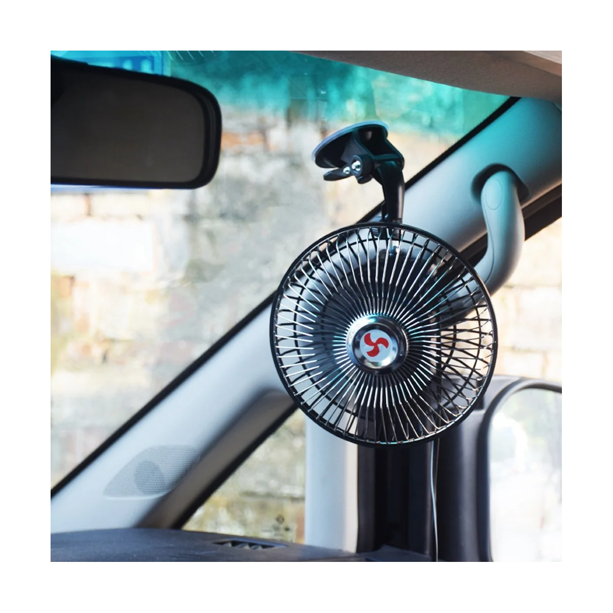 

6-дюймовый автомобильный вентилятор 12 В, присоска для приборной панели, вентилятор с качающейся головкой, маленький электрический вентилятор, аксессуары для автомобильного вентилятора