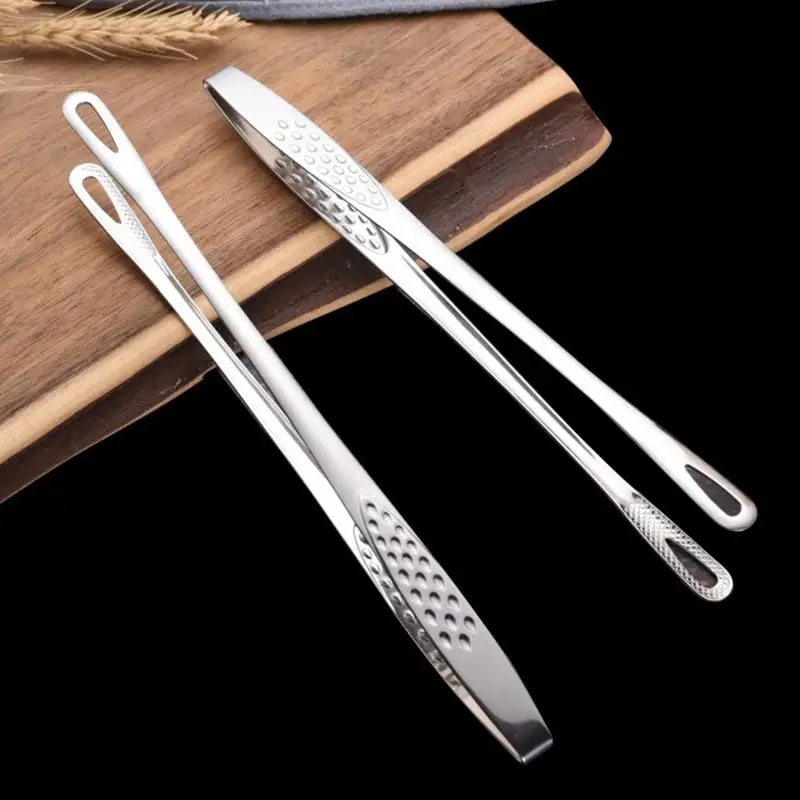 

Kapmore 1pc Stainless Steel Food Tongs Long Handle Non-Slip Barbecue Tongs Steak Tongs Kitchen Cooking Tools Accessories