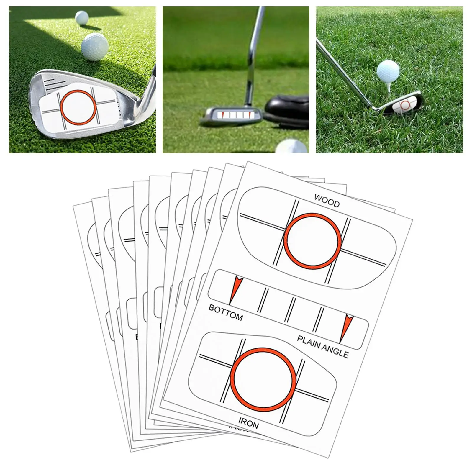 

10 Piece Golf Driver Impact Tape Labels Accessories Waterproof Driver Strike Tape Teaching Equipment Golf Swing Swing for Office