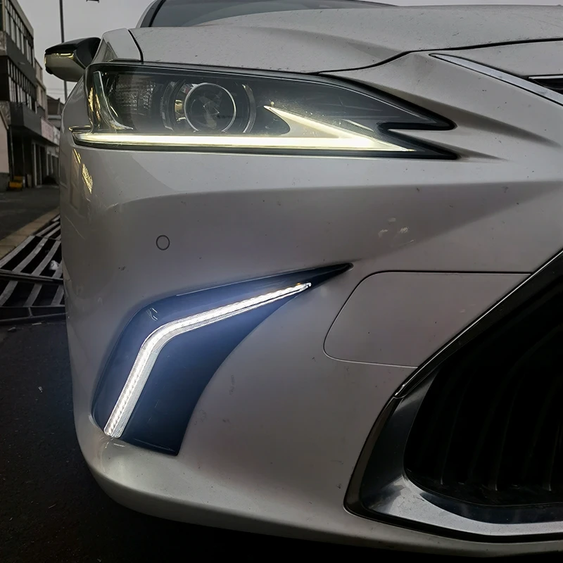 Фото Подходит для Lexus ES200260300350500 2018-2025 годов, фонарь переднего бампера, передняя противотуманная фара, дневные ходовые огни, аксессуары для указателей поворота №4