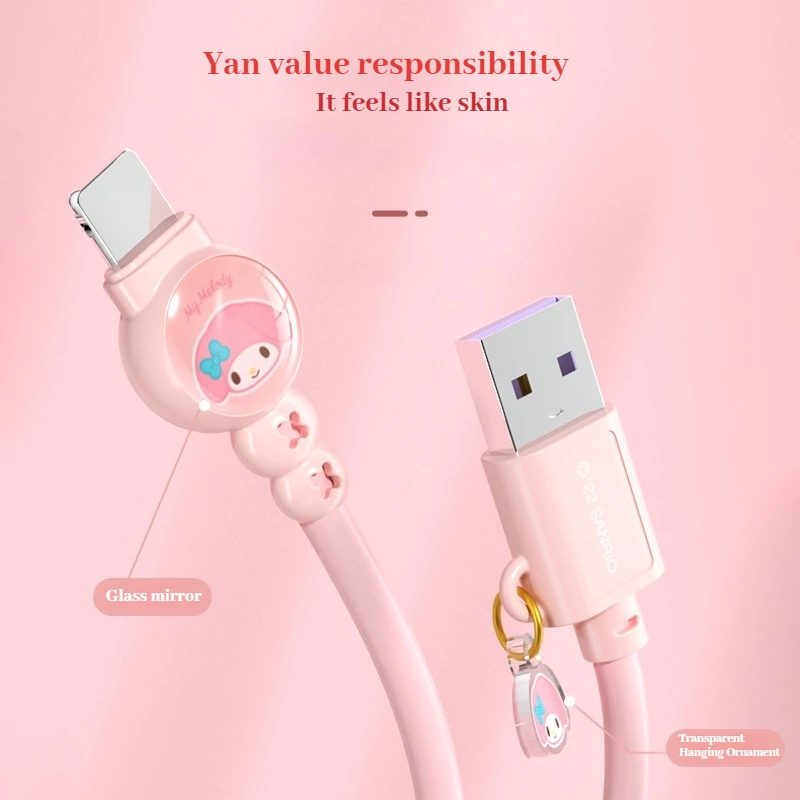 Cinnamoroll Melody Kuromi Pochacco1 метр Подарочный кабель для передачи данных подходит Apple Type C