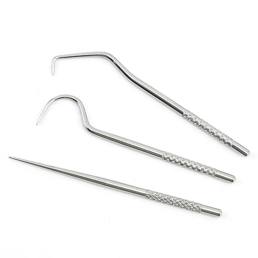 

3Pcs Stainless Steel Toothpick Set Portable Oral Cleaning Tools Tooth Flossing Artifact Outdoor Picnic Camp Reusable Toothpick