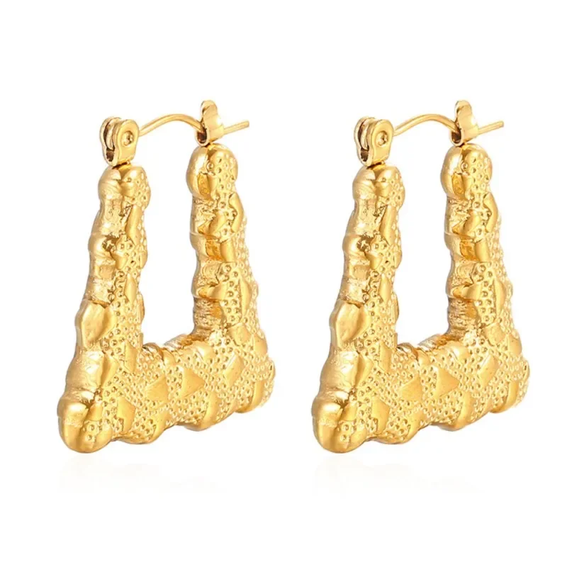 Showfay простые шикарные серьги-кольца из нержавеющей стали золотого цвета для