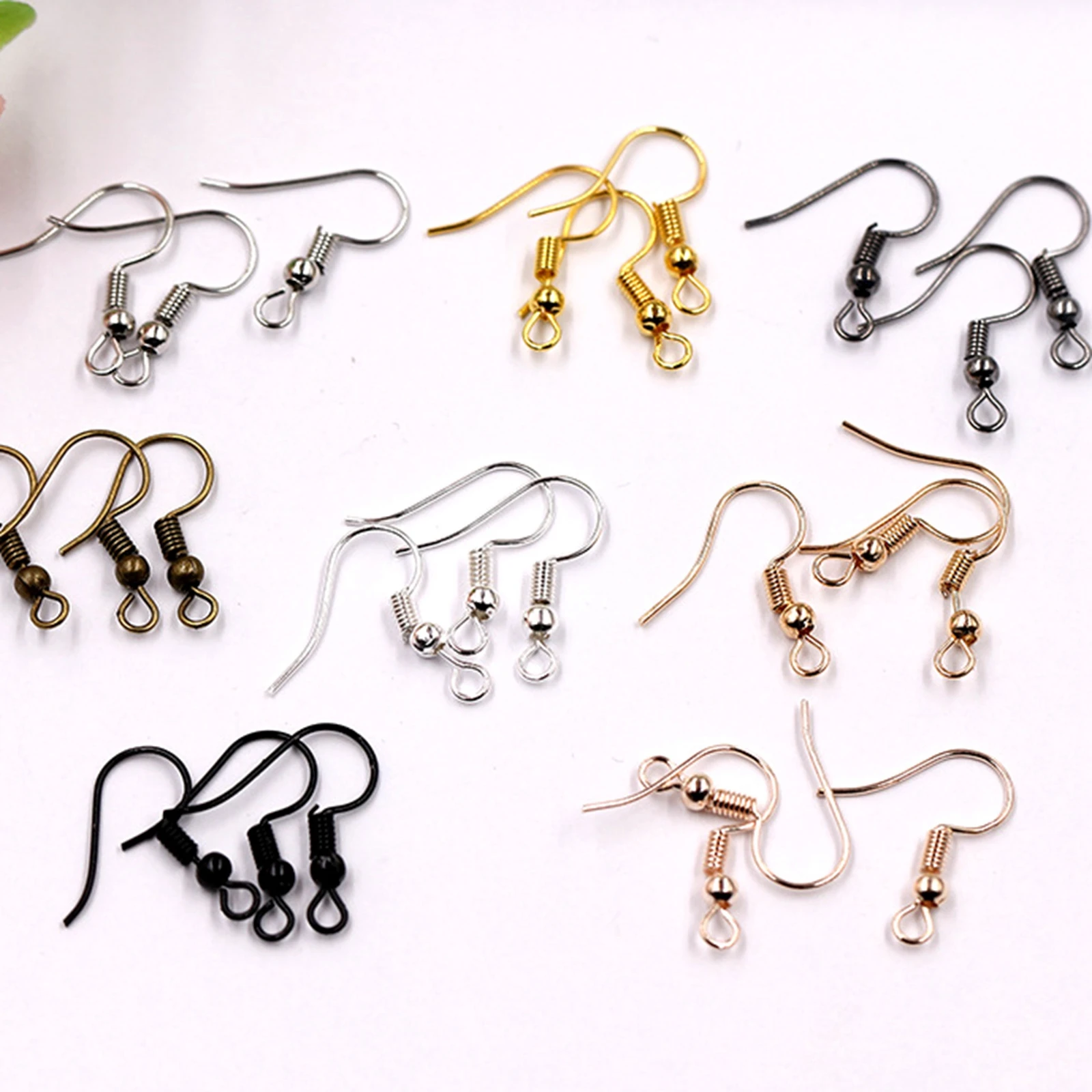 1000 Earring Fish Hook Coil Earwire Ear Wire Jewelry Finidng DIY Wholesales Bulk