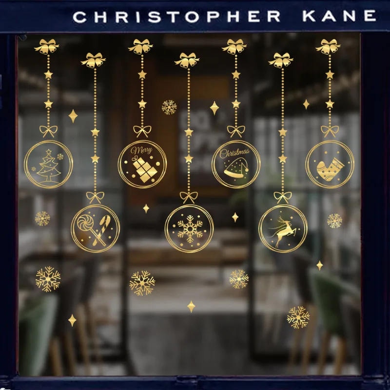 

Merry Christmas Decorations for Home Santa Claus 2024 New Year Stickers on Windows New Year Decoration Free Shipping Wall Decor