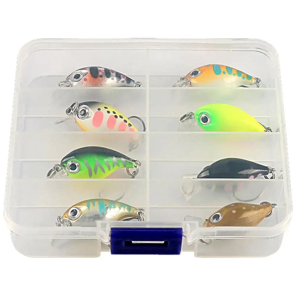 

2.1g/3.6cm Fishing Bait Set Mini Wobbler With Single Hook High Strength 3d Eyes Hard Bait Fishing Supplies