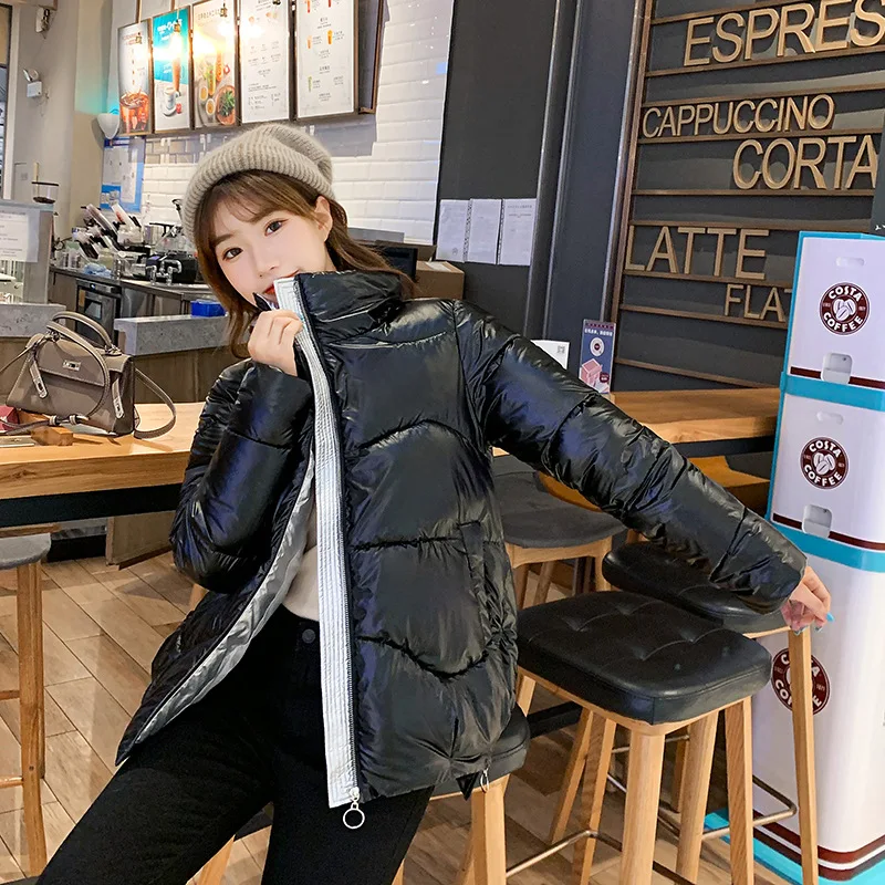 New Casual Parkas Winter Women Fashion Solid Color Zipper Thick Jackets Korean Style Dames Warm Streewear High Quality Coat