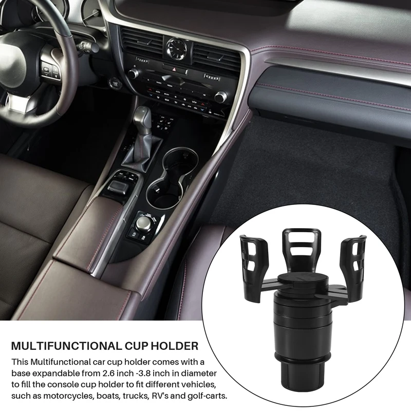 2 в 1 многофункциональный автомобильный держатель для чашек с поворотом на 360 °