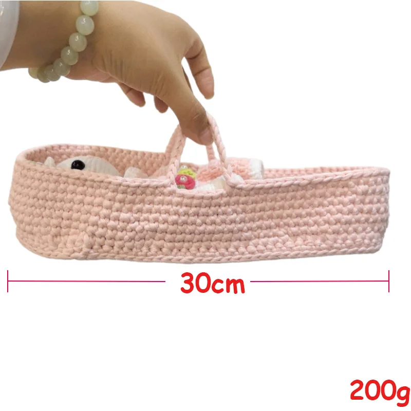 Вязаная крючком кроватка ручной работы для миниатюрных игрушек Bear Bunny Cradle для куклы, корзина Moses (art.: 3920cdbd92022) - 3920cdbd92022