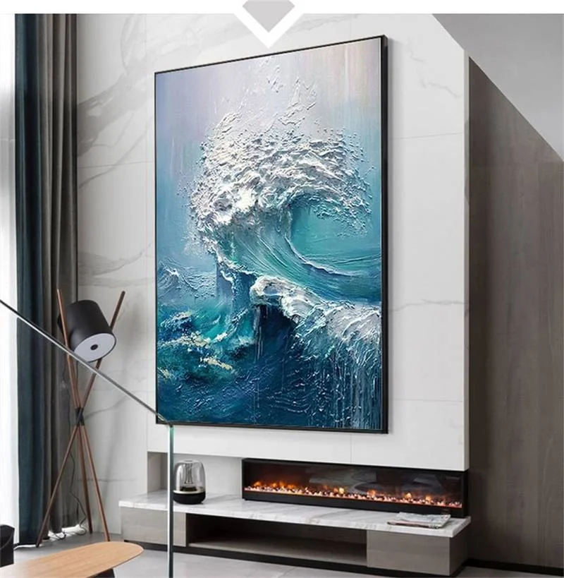 Современная абстрактная фотография голубого океана фотокартина опускающаяся от