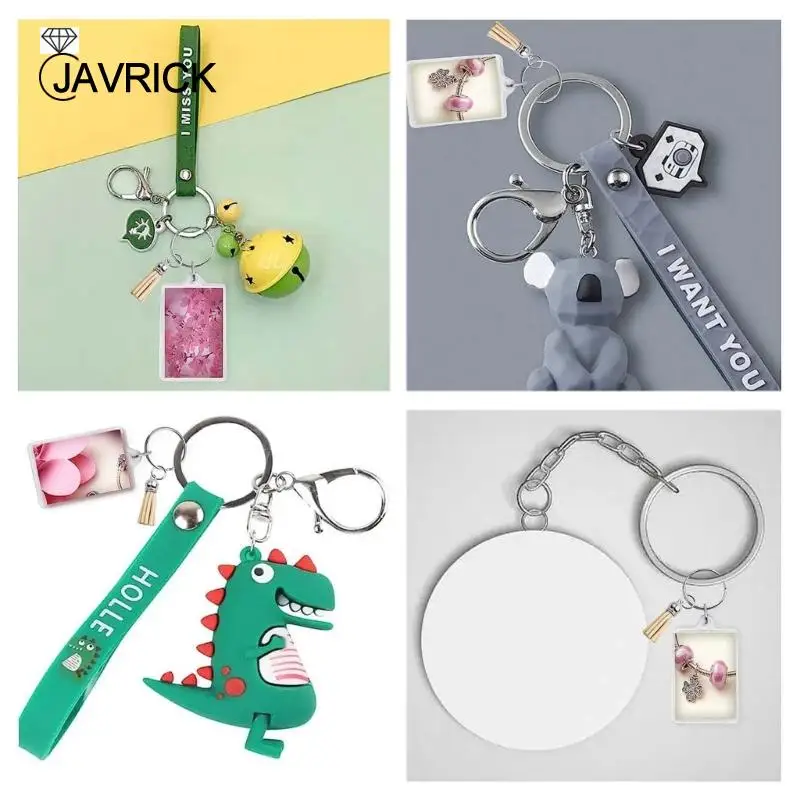 

20 Sets Photo Insert Keychain Acrylic Blank Keyrings DIY Picture Frame with Tassels Split Rings for Personalised Craft