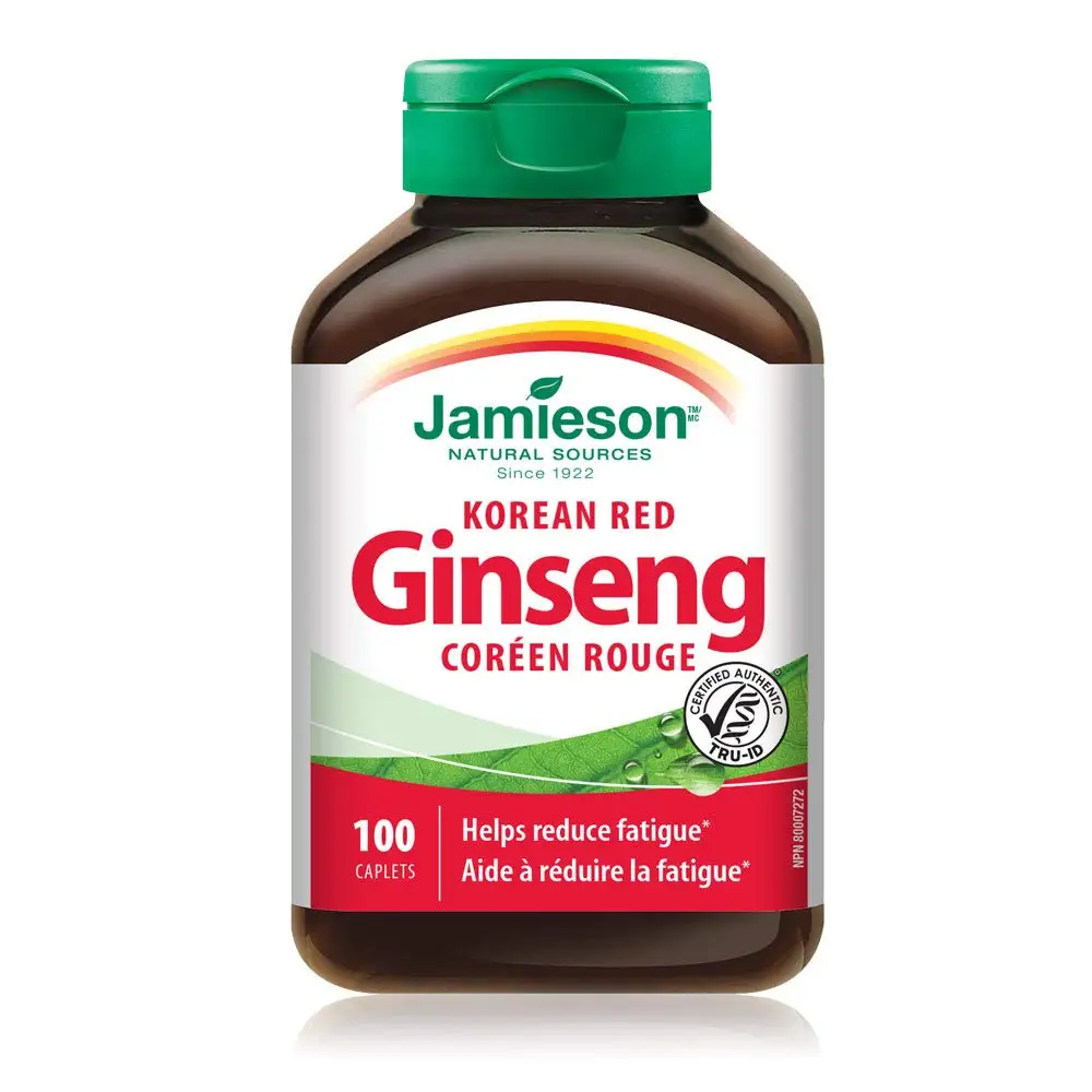 

Канадский корейский красный женьшень Jamieson, 55 мг, без глютена, 100 шт. (1 в упаковке)