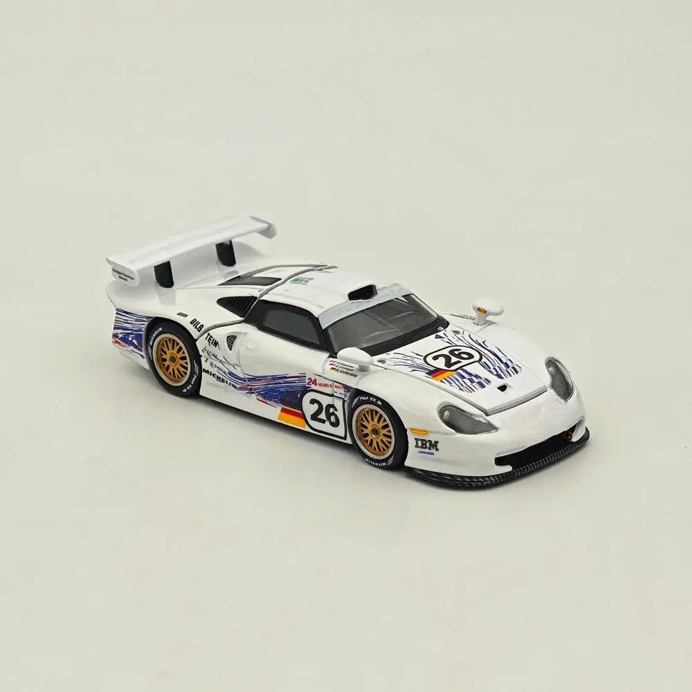 Фото TSD 1:64 911 GT1 24h LeMans 1997 с открывающимся капотом, литая металлическая модель автомобиля, лимитированная коллекция, подарок для хобби-коллекционеров №4