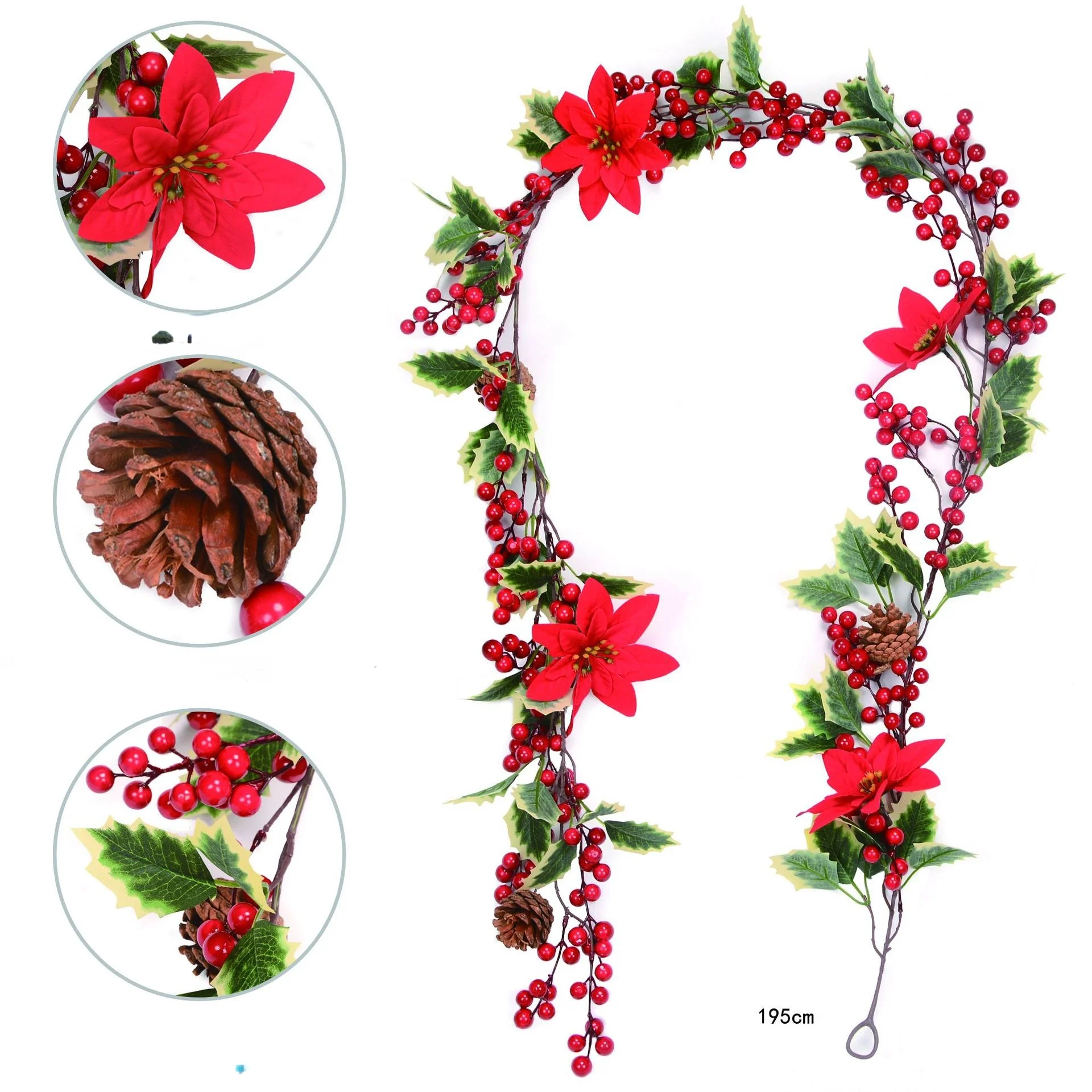 

Christmas Wreath Artificial Silk Flower Vine Eucalyptus Leaf Wedding Wall Hanging Rattan Home Garden Party Mall Plant Decoration