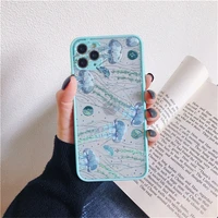 cute cartoon jellyfishes printed phone case for iphone 12 13 mini 11 pro max 7 8 plus se 2020 x xr xs max matte shockproof cover
