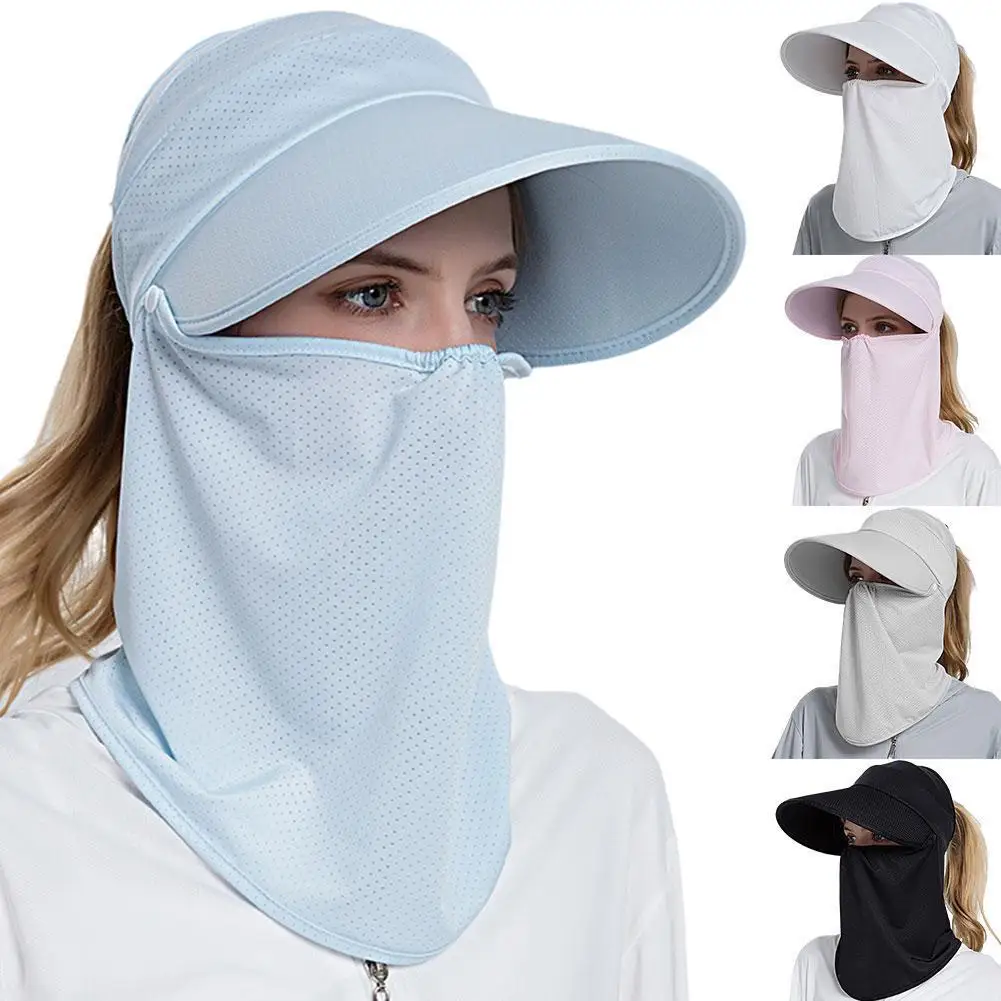 

Summer Women's Sun-proof Hat Face Neck Cover Cap Beach Sun Hats Summer Outdoor Cap Hiking Women Sun Hat Camping Visor Hat