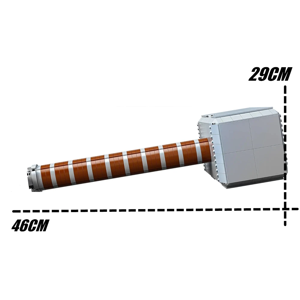 Детский строительный блок игрушечное оружие молот Infinity Mjolnir детский подарок