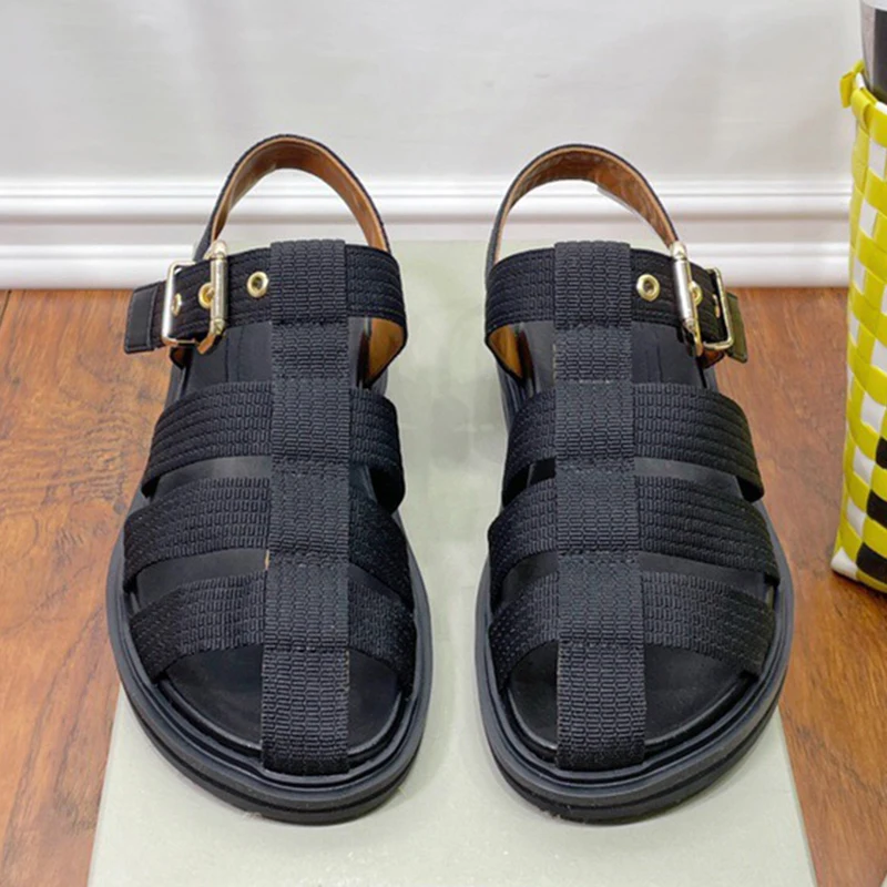 

Сандалии женские на плоской подошве, повседневная Уличная обувь на платформе, высокий каблук, Пляжная модная обувь, летние босоножки