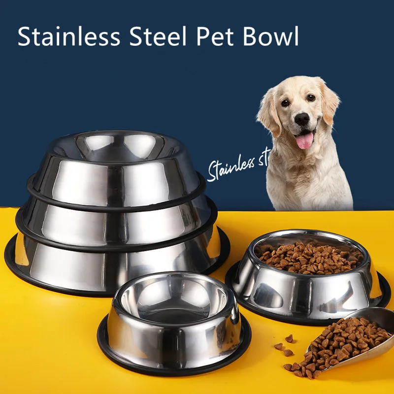 Большая емкость миска для собак из нержавеющей стали кормления домашних