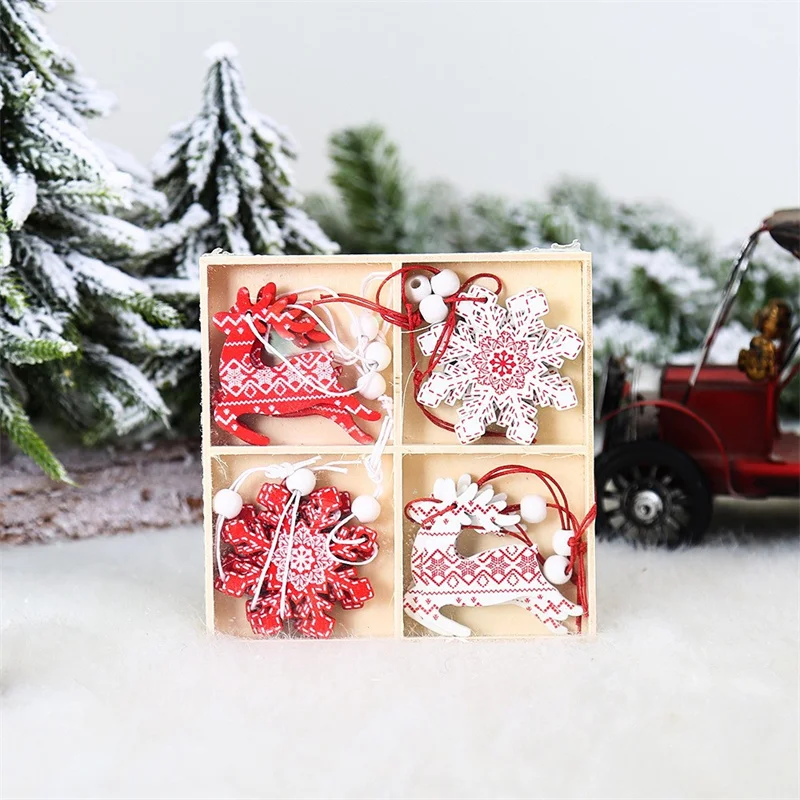 

12 шт., деревянные подвески в виде снежинок