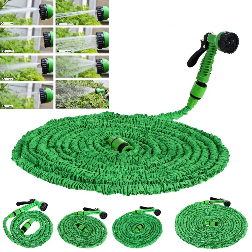 

25-200FT Expandable Water Gun Hose Kit Magic PVC Garden Hose Pipe with 6 Spraying Mode Water Gun for Garden Irrigation Car Wash