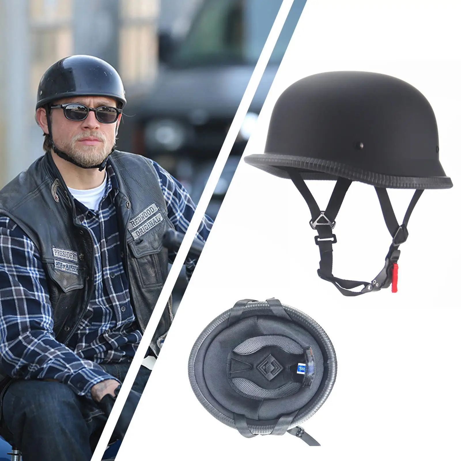 

Motorcycle Helmet Half Face Vintage Retro German Scooter Men's Helmet Head Safety Protection Gear Motorbike Helmet For Harl R4T1