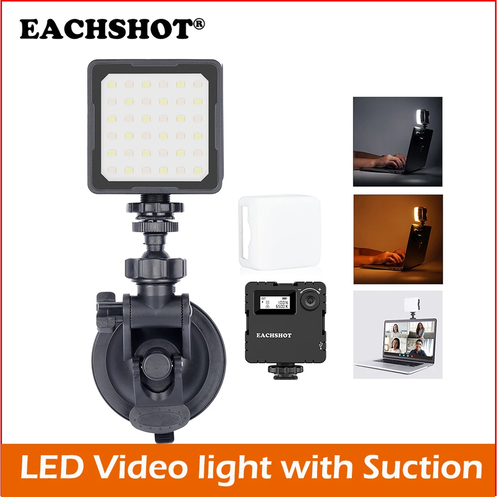 

EACHSHOT ES36Led Video light with Suction Mounting Cap Kit, Video Conference Lighting Kit, for Laptop MacBook Video Conferencing