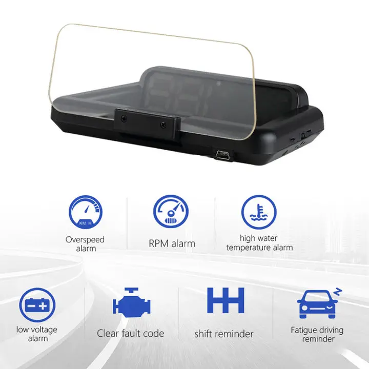 

C500 OBD2 Hud Head Up Display With Mirror Projection Digital Car Speed Projector Overspeed Warning System Voltage Alarm