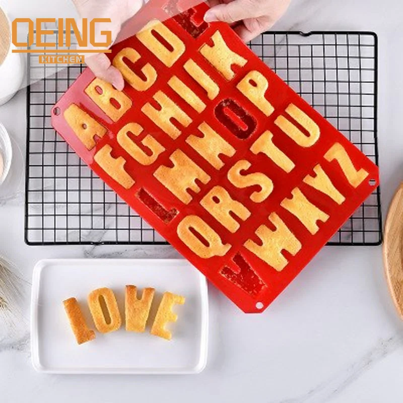 

Large Silicone Alphabet Ice Chocolate Letter Mould Stencil Fondant Cake Decor Mold ToolsCup Cake Baking Mold