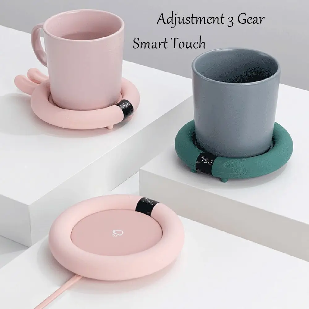 

Home Smart Touch Cup Mat Pad Adjustment 3 Gear Desktop Fast Heater Heating Coasters Temperature Cup Warmer Heating Cup