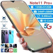 2022 Note 11 Pro＋ Global Version Smartphone 4G 5G Dual Card Cell Phone  Android 10.0 Mobile Phones 12GB 512GB Phone 6.99 Inch
