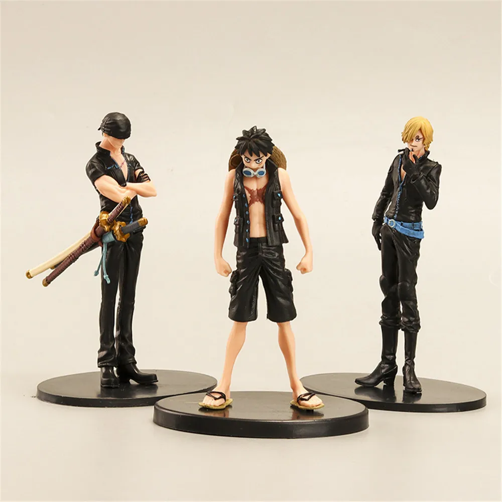 

3 шт./компл. Аниме One Piece Roronoa Zoro Monkey D. Luffy Sanji ПВХ экшн-фигурка модель детские игрушки куклы Подарки