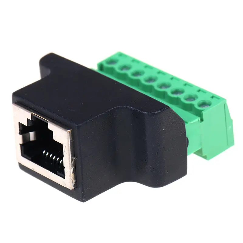 

1pc RJ45 Female to Screw Terminal 8 Pin Connector Ethernet Cable Extender Adapter Computer Related Connection and Connectors