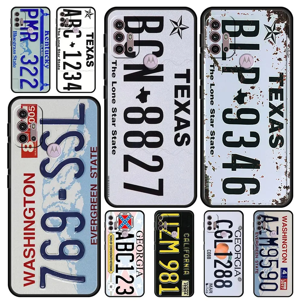 

Case For Motorola G30 One Fusion G9 Play G8 Power Lite G60 E6s Edge 20 Pro G50 G Stylus Soft Phone Cover License Plate