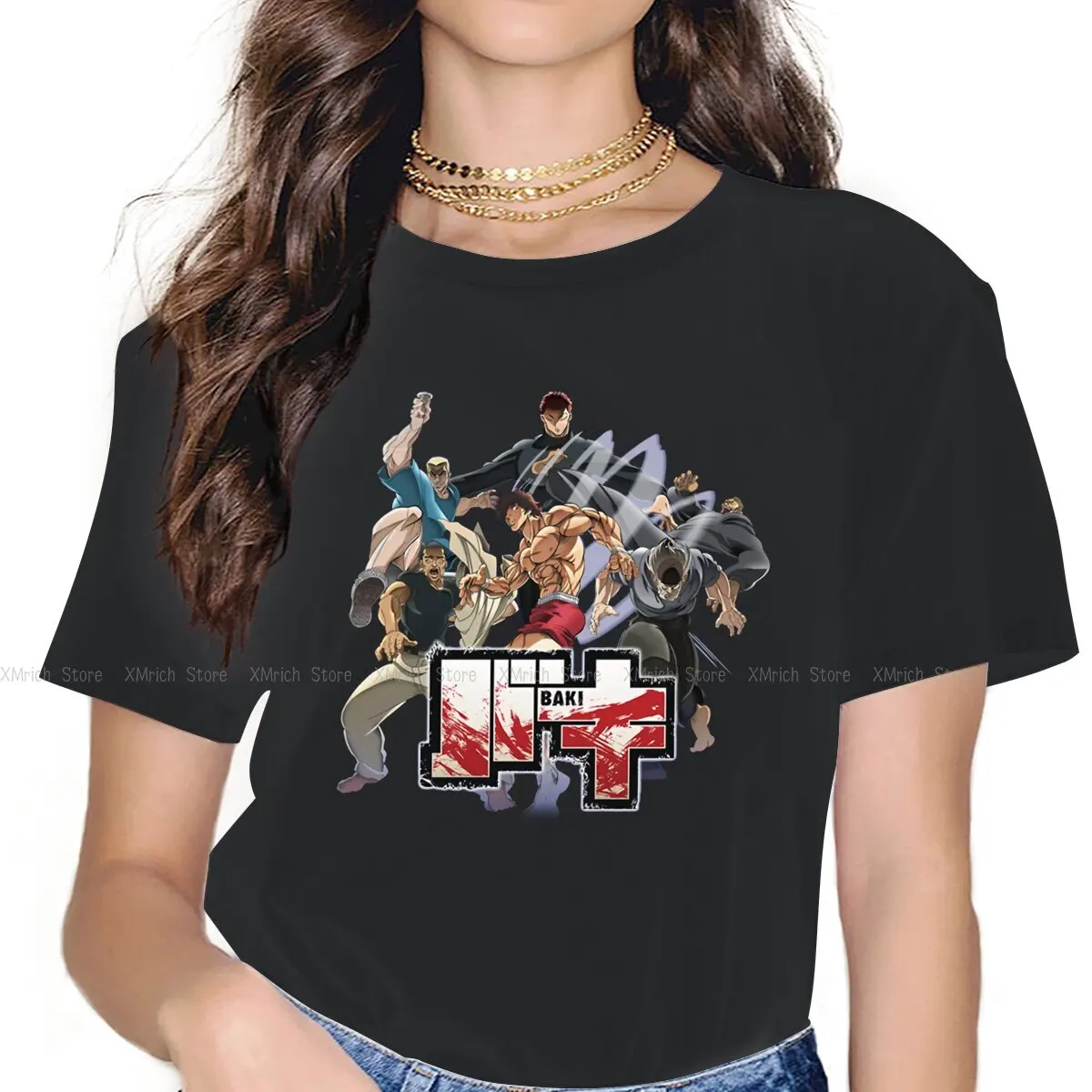 

Ouse As She Picked Flowers Classic Feminine Clothes Baki The Grappler Manga Oversized T-shirt Kawaii Vintage Female Top
