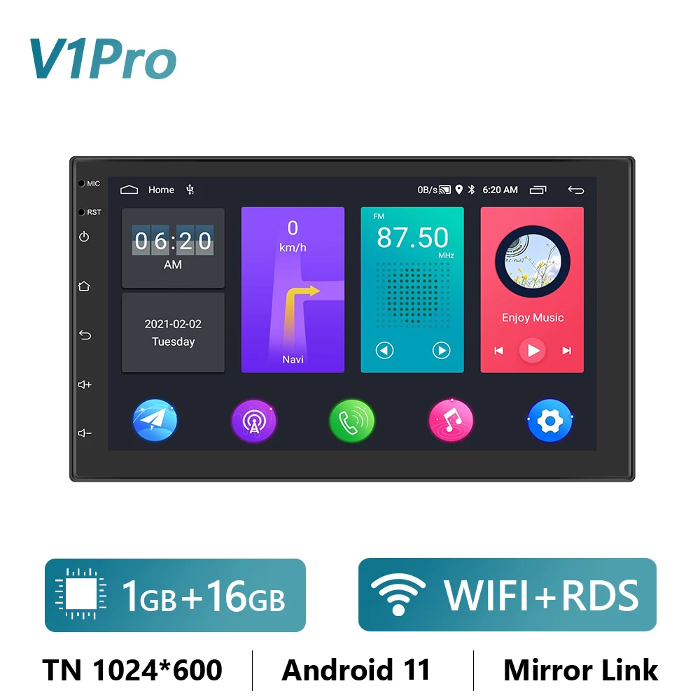 

Автомагнитола LeeKooLuu, 2 Din, Android 11, GPS-навигация, 7 дюймов, Авторадио, стерео, мультимедийный плеер для VW, Nissan, Kia, Toyota, Ford